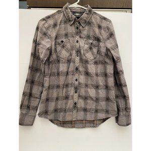 Harley Women's Genuine Winged Logo Plaid Long Sleeve Shirt Sz Med 96314-20VW